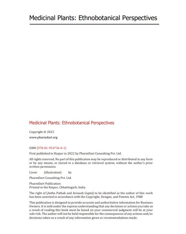 Medicinal Plants: Ethnobotanical Perspectives